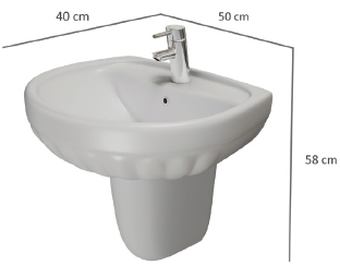 Buse Yarım Ayaklı Lavabo