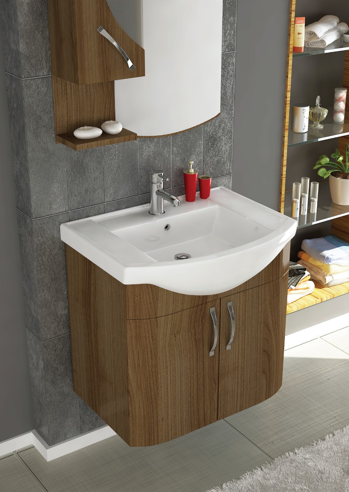 Olivin Etajerli Lavabo